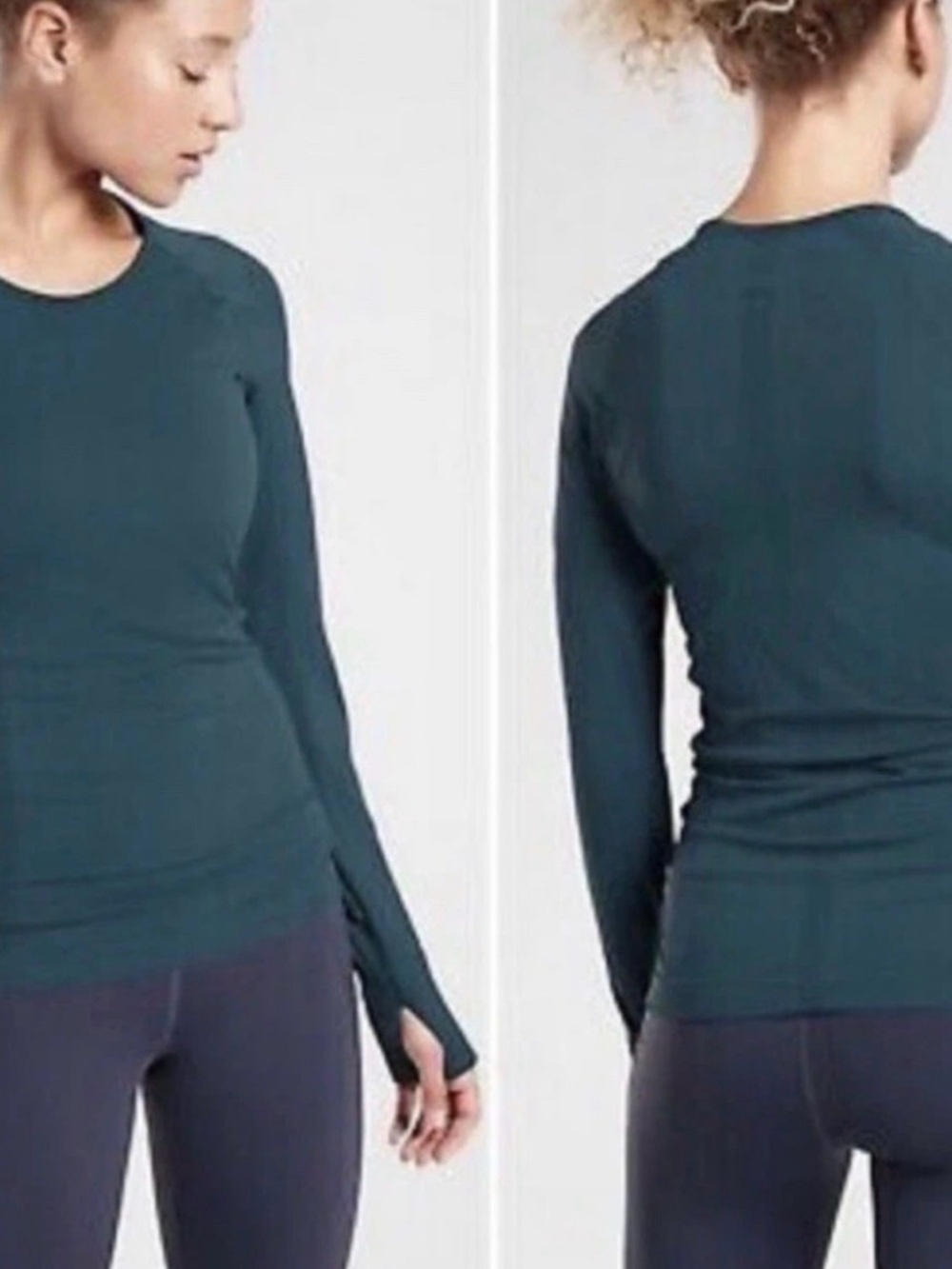 Athleta Speedlight running top SZ S Oceanic Teal